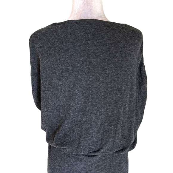 Reiss Evelyn Charcoal Gray Jersey Knit Drape Midi Dress - M - Picture 12 of 15